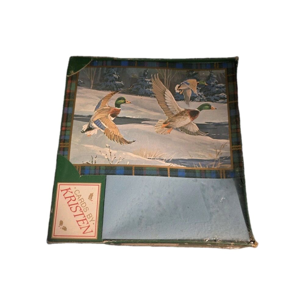 Vintage 90s Christmas Cards Mallard Ducks Box Of 20 Made In USA Kristen